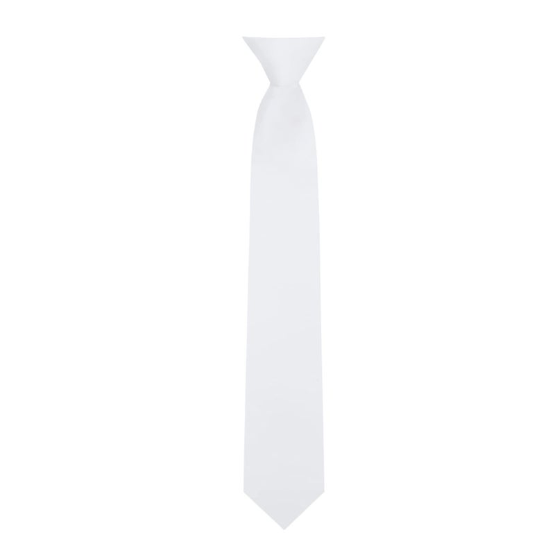 Jacob Alexander Boy's First Holy Communion 14" Pretied Solid Clip-On Tie - White - Image 1